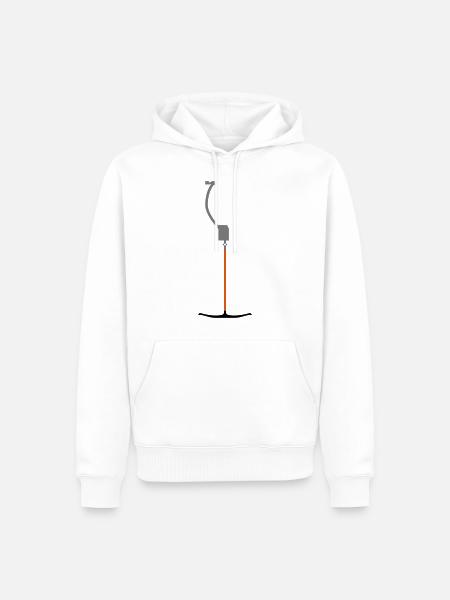 Ankerlift Skifahren - Platter Surface T-Bar Lift - Männer Premium Bio Hoodie - Weiß