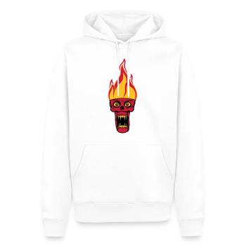 monster hoelle boese horror halloween kopf gesicht - Männer Premium Bio Hoodie - Weiß - Vorne - Nico (187cm)