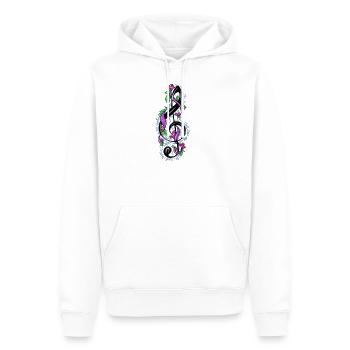 Notenschluessel - Männer Premium Bio Hoodie - Weiß - Vorne - Nico (187cm)
