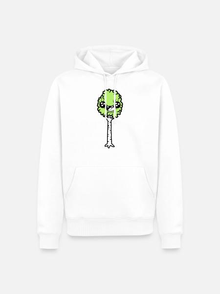 Laughing Cartoon Birch - Men’s Premium Organic Hoodie - white
