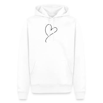 Émoji de coeur esquisse - Sweat à capuche Premium bio Homme - blanc - Devant - Nico (187cm)