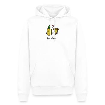 Pizza Hawaii true love - Ananas et Pizza = Amour - Sweat à capuche Premium bio Homme - blanc - Devant - Nico (187cm)