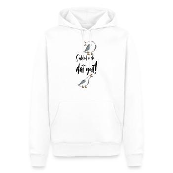 Sabbel nich dat geit - Männer Premium Bio Hoodie - Weiß - Vorne - Nico (187cm)