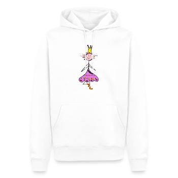 Yoga Princesse - Sweat à capuche Premium bio Homme - blanc - Devant - Nico (187cm)