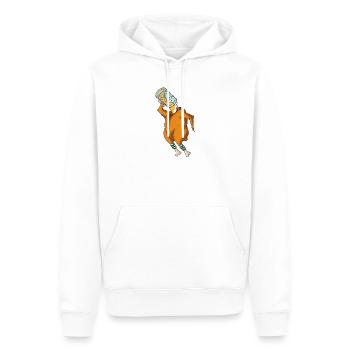 Biertrinkendes Hendl Cartoon - Männer Premium Bio Hoodie - Weiß - Vorne - Nico (187cm)