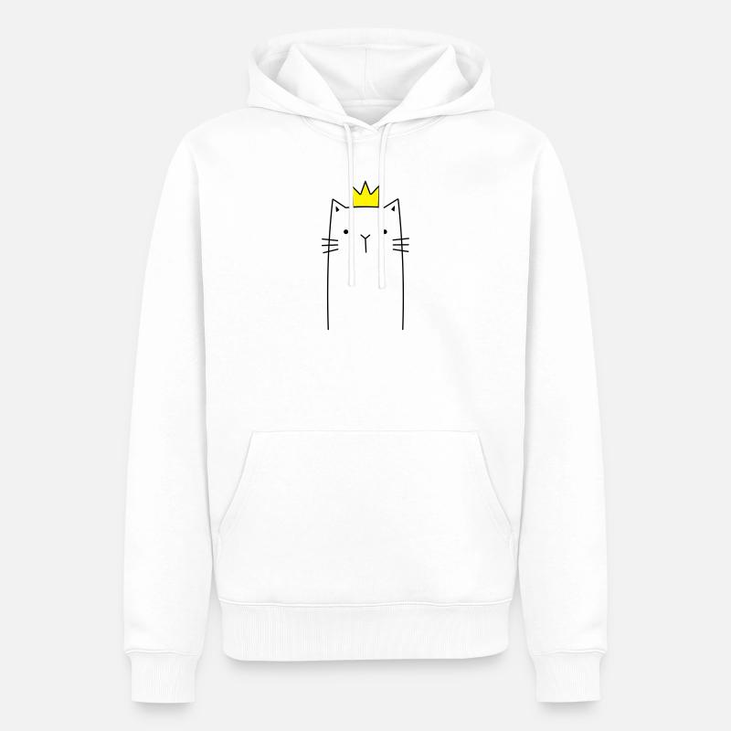 Chat avec cadeau prince princesse - Sweat à capuche Premium bio Homme - blanc