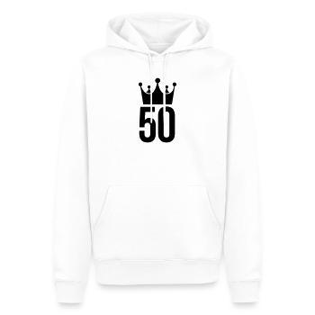 50 années abraham - Sweat à capuche Premium bio Homme - blanc - Devant - Nico (187cm)