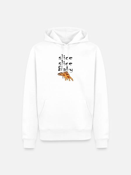 Slice Slice Baby Pizzastück - Männer Premium Bio Hoodie - Weiß