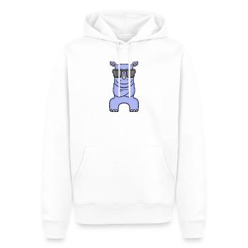 cooles Nashorn - Nashorn mit Sonnenbrille - Männer Premium Bio Hoodie - Weiß - Vorne - Nico (187cm)