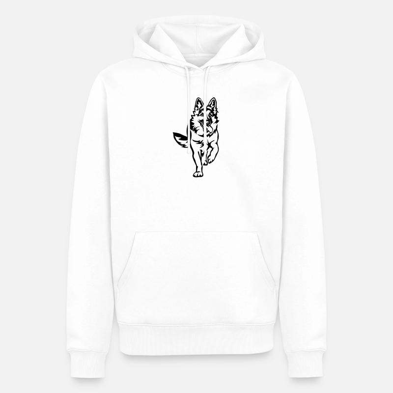 Deutscher Schäferhund - Männer Premium Bio Hoodie - Weiß
