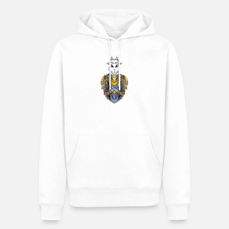 Chevalier Chèvre cool - Sweat à capuche Premium bio Homme - blanc