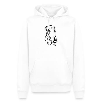 Greyhound Head - Men’s Premium Organic Hoodie - white - Front - Nico (187cm)