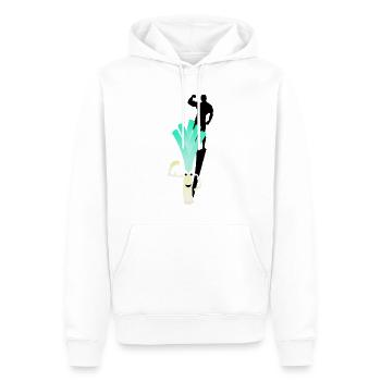 Lauch Bodybuilder Shirt - Männer Premium Bio Hoodie - Weiß - Vorne - Nico (187cm)