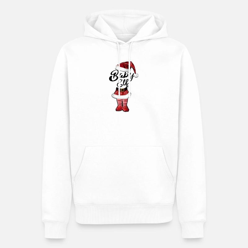 Bébé Elfe – Douce Conception de Noël - Sweat à capuche Premium bio Homme - blanc