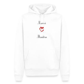 MEISTER. MEISTER. VIELEN DANK. DANKE, MEISTER. MEISTER - Männer Premium Bio Hoodie - Weiß - Vorne - Nico (187cm)