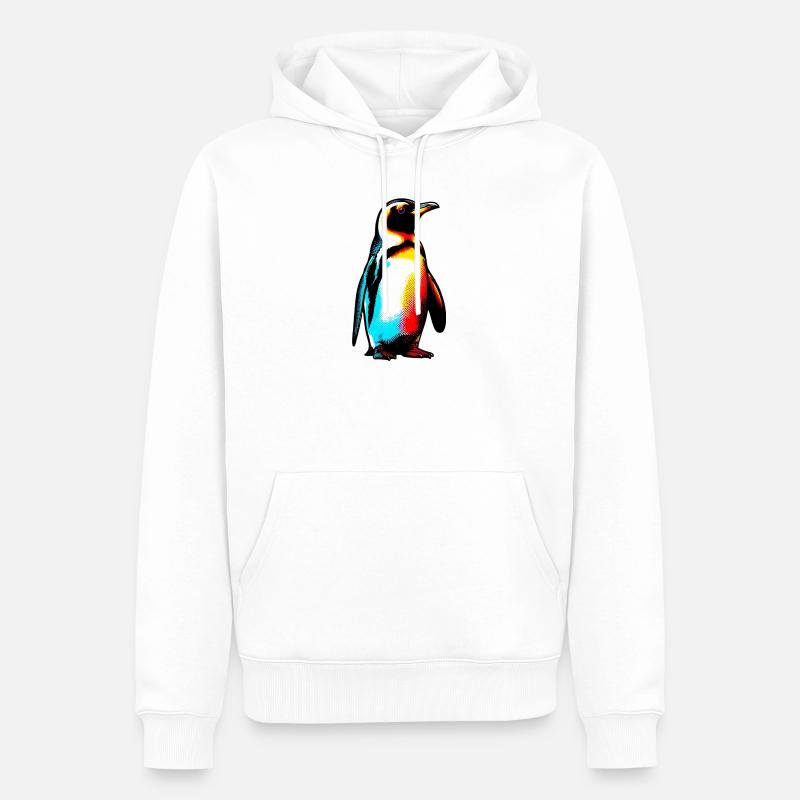 Pinguin - Männer Premium Bio Hoodie - Weiß