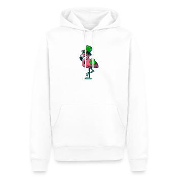 Glücks-Flamingo, Lustiges St. Patrick’s Day Design - Männer Premium Bio Hoodie - Weiß - Vorne - Nico (187cm)