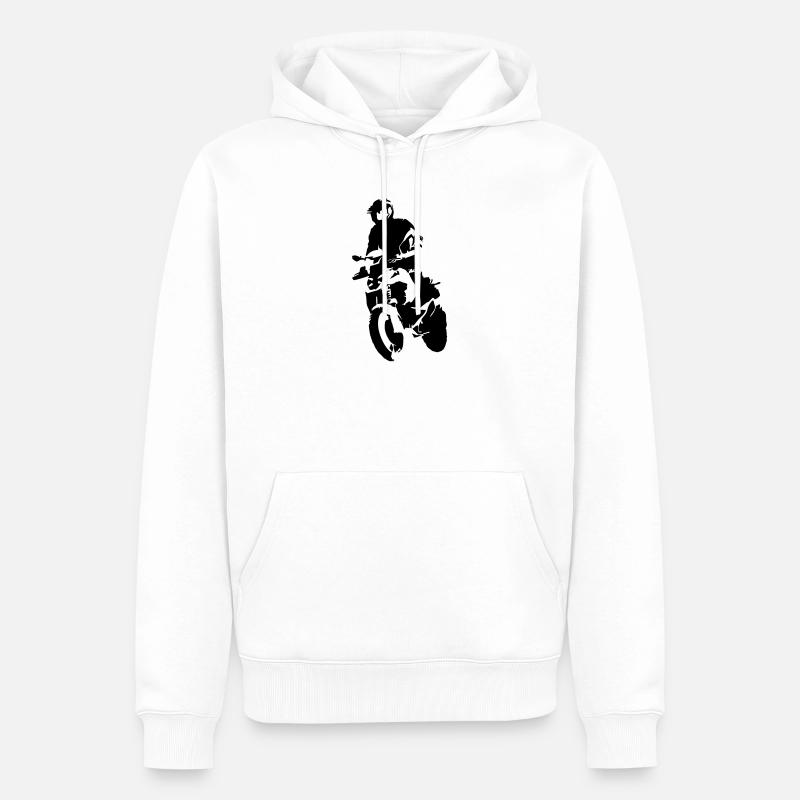Bikershirt1300vektor - Männer Premium Bio Hoodie - Weiß
