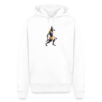 Anubis - Cooles Low Poly Logo - Männer Premium Bio Hoodie - Weiß - Vorne - Nico (187cm)