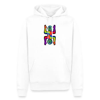 Rainbow Two Faces Figure - Men’s Premium Organic Hoodie - white - Front - Nico (187cm)