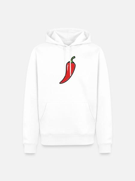 Chili Schote Scharf Comic - Männer Premium Bio Hoodie - Weiß