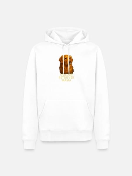 Golden Retriever Mama Shirtmotiv - Männer Premium Bio Hoodie - Weiß