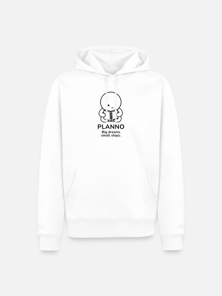 Planno – Big Dreams, Small Steps | Motivation - Männer Premium Bio Hoodie - Weiß