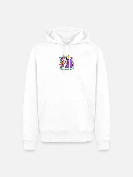 Einhorn auf Wolke Drei - Männer Premium Bio Hoodie - Weiß
