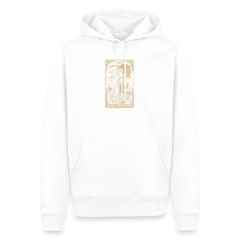 Tarotkarte XIII – Der Sensenmann mit Laterne - Männer Premium Bio Hoodie - Weiß - Vorne - Nico (187cm)
