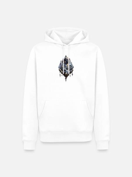 Sternenmoor im schwebenden Kristallterrarium - Männer Premium Bio Hoodie - Weiß