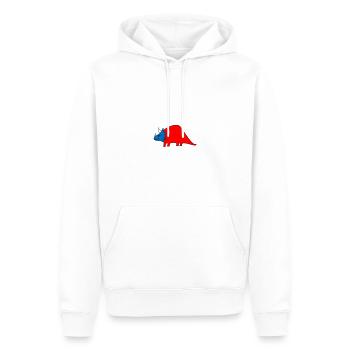 Dino Trizzi in Deinen Wunschfarben - Männer Premium Bio Hoodie - Weiß - Vorne - Nico (187cm)