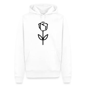 Fleur rose - Sweat à capuche Premium bio Homme - blanc - Devant - Nico (187cm)