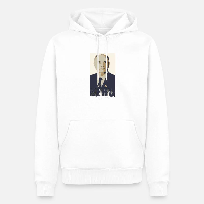 hero,graffiti,Michail Gorbatschow,Gorbatschow - Männer Premium Bio Hoodie - Weiß