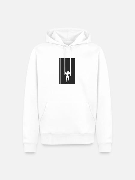 Bodybuilding Workout Gewichte - Männer Premium Bio Hoodie - Weiß
