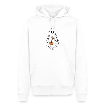 Mignon fantôme Halloween Dames Costume de fantôme - Sweat à capuche Premium bio Homme - blanc - Devant - Nico (187cm)