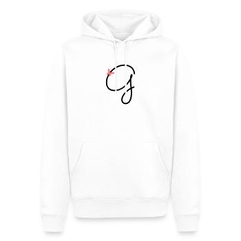 Lettre G Papillon Lettre - Sweat à capuche Premium bio Homme - blanc - Devant - Nico (187cm)