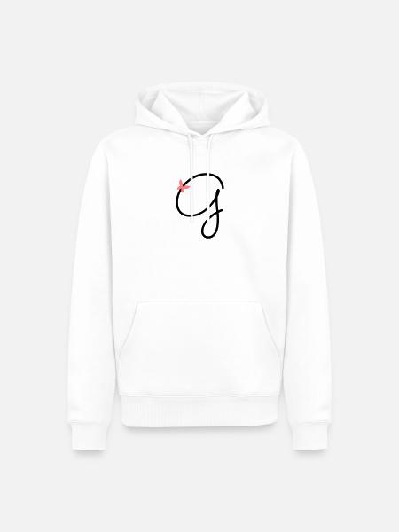 Buchstabe G Schmetterlingsbuchstabe - Männer Premium Bio Hoodie - Weiß