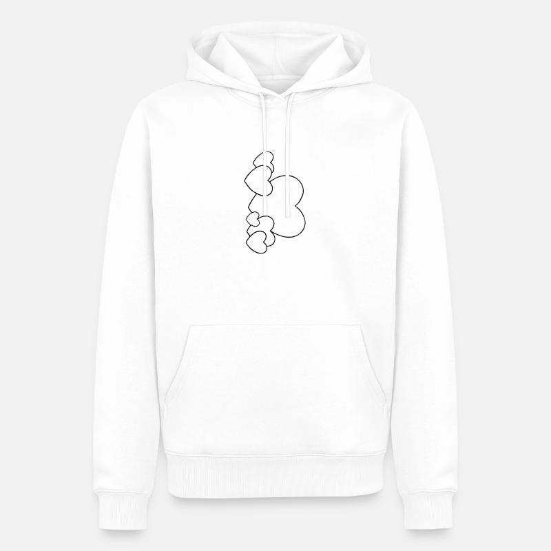 Herz Quer Liebe - Männer Premium Bio Hoodie - Weiß
