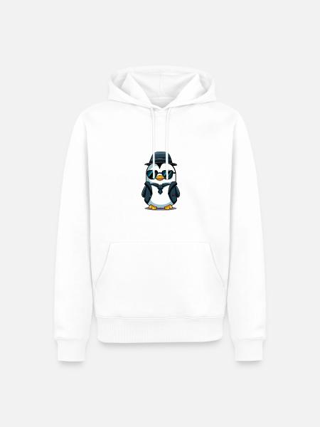 Pingouin - Sweat à capuche Premium bio Homme - blanc