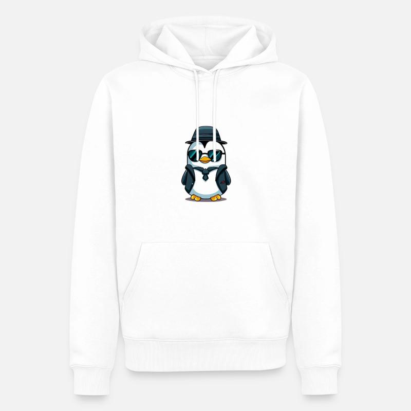 Pingouin - Sweat à capuche Premium bio Homme - blanc