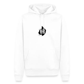 Posez-moi des questions sur mon plaisir d’amoureux des chats de chat - Sweat à capuche Premium bio Homme - blanc - Devant - Nico (187cm)