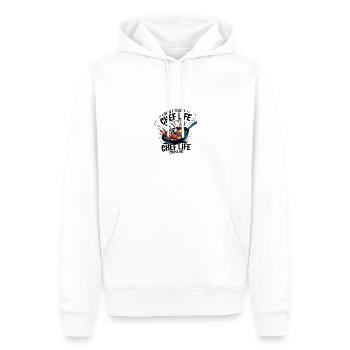 Chef Culinaire Passion pour la cuisine dans le - Sweat à capuche Premium bio Homme - blanc - Devant - Nico (187cm)