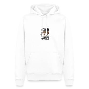 Ich Liebe Mein Klavier Und Toleriere Menschen - Männer Premium Bio Hoodie - Weiß - Vorne - Nico (187cm)