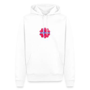 Norvège Fleurs Norvège Drapeau de la Norvège Chicorée - Sweat à capuche Premium bio Homme - blanc - Devant - Nico (187cm)