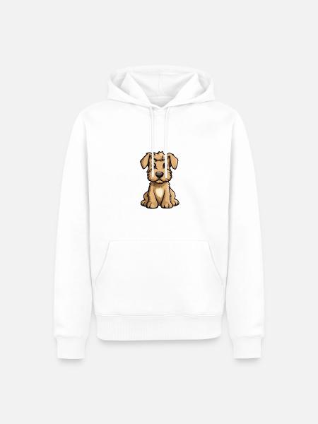 Airedale Terrier Chien Comique Bébé - Sweat à capuche Premium bio Homme - blanc