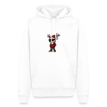 Hirsch Weihnachten X-Mas - Männer Premium Bio Hoodie - Weiß - Vorne - Nico (187cm)