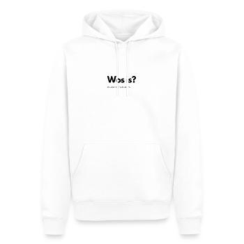Wos is? - Männer Premium Bio Hoodie - Weiß - Vorne - Nico (187cm)