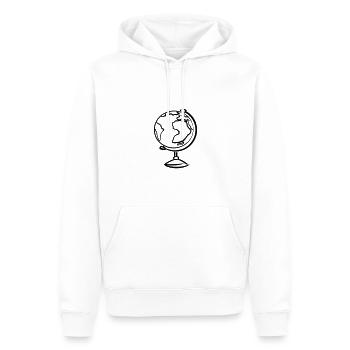 Globe, dessiné à la main. Dessin. Géographie - Sweat à capuche Premium bio Homme - blanc - Devant - Nico (187cm)