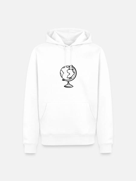 Globe, hand-drawn. Drawing. Geography - Men’s Premium Organic Hoodie - white