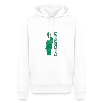Nigéria Nigérian Afrique Flag Fierté I Cadeau - Sweat à capuche Premium bio Homme - blanc - Devant - Nico (187cm)